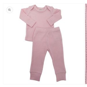 Organic Waffle 2-piece Set, Blush